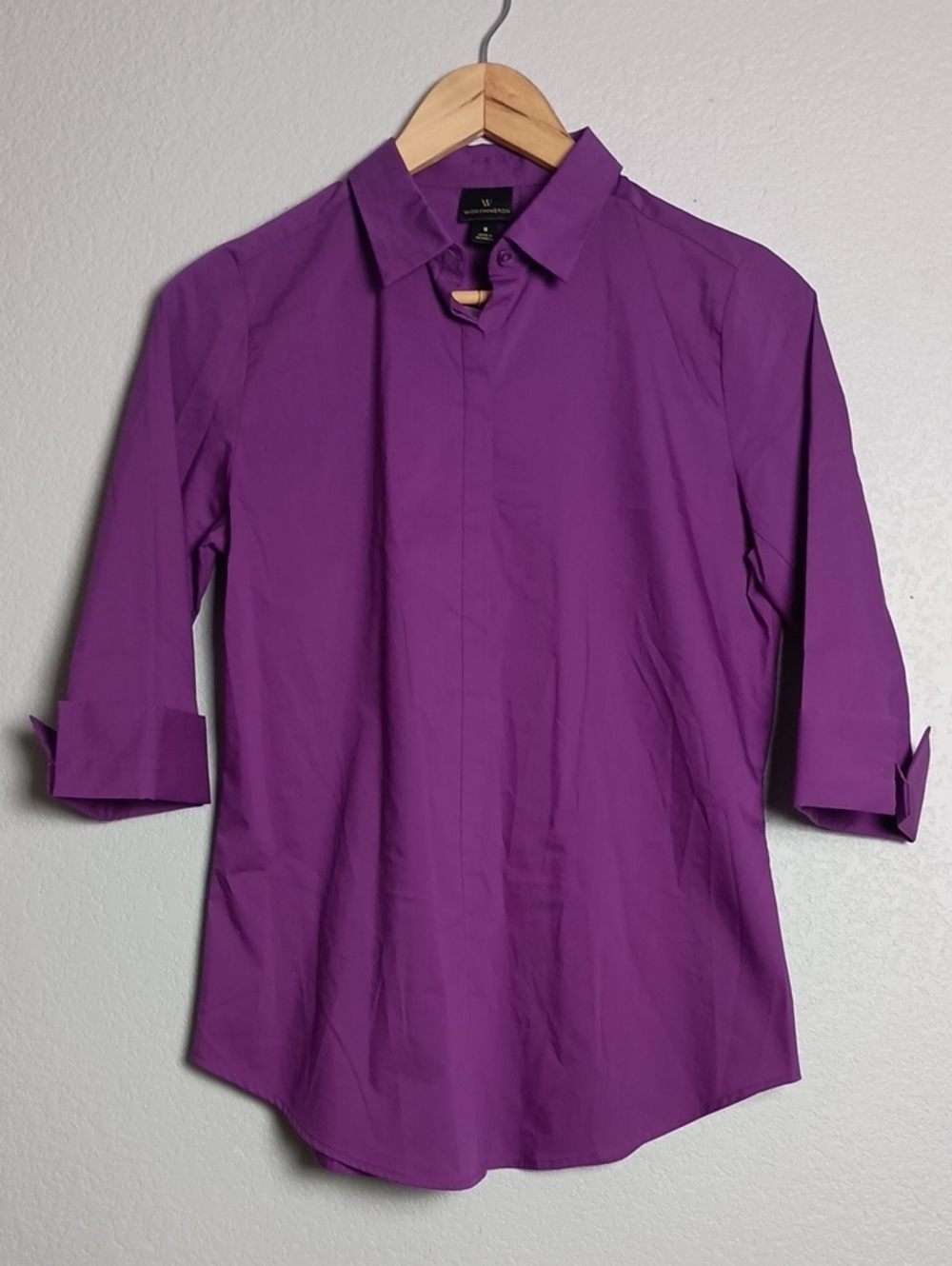 NWT Women's Worthington Button Down Mid Long Sleeve Purple